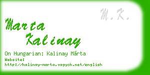 marta kalinay business card